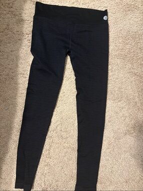 Pure Barre Kids Black Ribbed Leggings